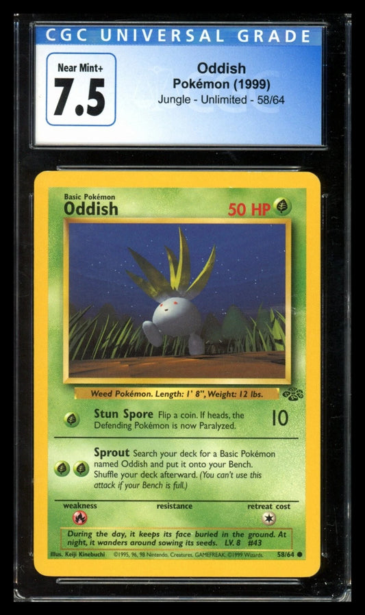 Oddish 58/64 Jungle Regular Unlimited CGC 7.5